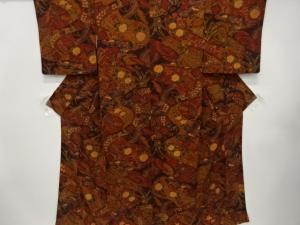 切りばめ風　辻ヶ花模様　小紋着物